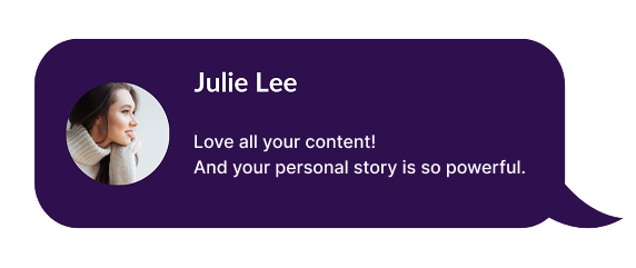 A comment pop-up from customer being thankful.