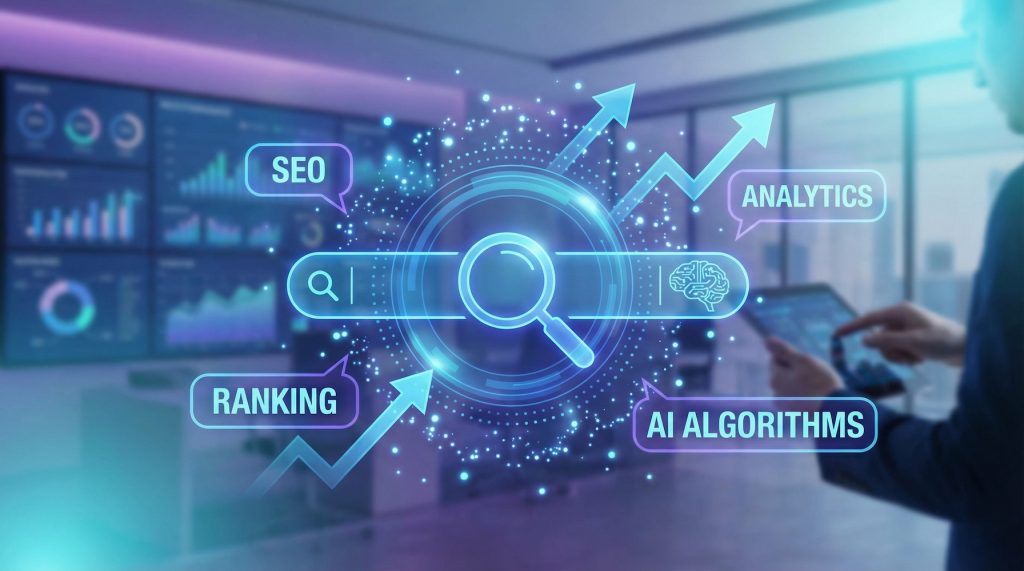 AI search visibility graphic.